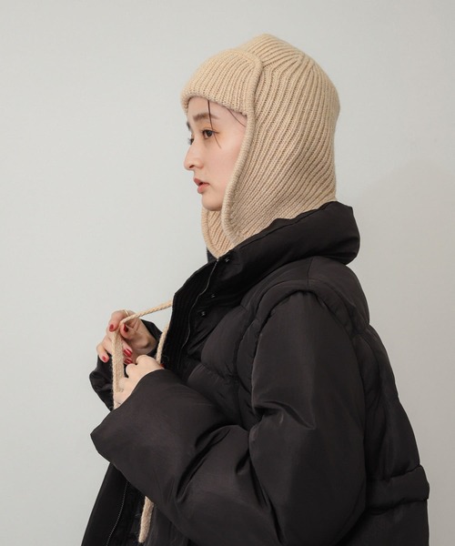 SENSE OF PLACE by URBAN RESEARCH（センスオブプレイスバイアーバンリサーチ）の「ニットフライトハット（ニットキャップ/ビーニー・レディース・アイボリー/グレー/ブラック・ONE）」の17枚目の写真