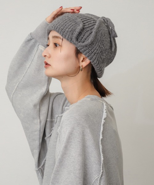 SENSE OF PLACE by URBAN RESEARCH（センスオブプレイスバイアーバンリサーチ）の「ニットフライトハット（ニットキャップ/ビーニー・レディース・アイボリー/グレー/ブラック・ONE）」の20枚目の写真