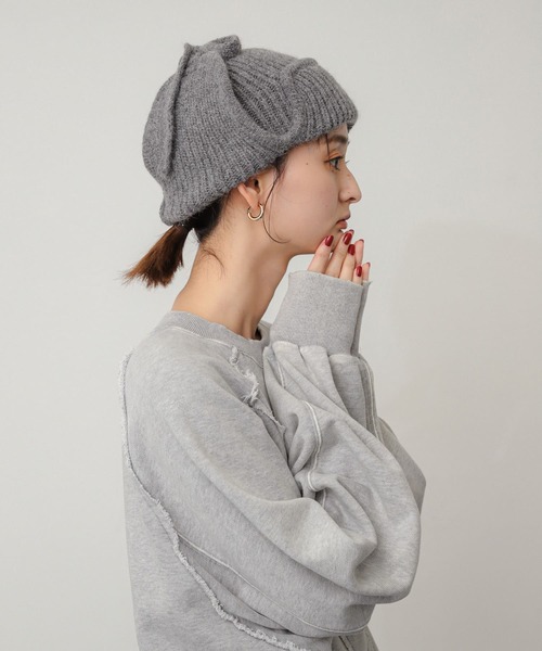 SENSE OF PLACE by URBAN RESEARCH（センスオブプレイスバイアーバンリサーチ）の「ニットフライトハット（ニットキャップ/ビーニー・レディース・アイボリー/グレー/ブラック・ONE）」の22枚目の写真