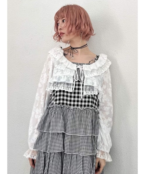 flowerレースシアーボレロ　lacefrillキャミワンピース flowerレースシアーボレロ lacefrillキャミワンピース - メルカリ