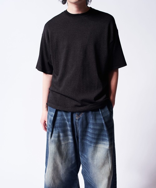 Lui's（ルイス）の「VIS/PO 杢調 ベーシックs/sニット（ニット/セーター・メンズ・レッド/ブラック/グレー・M/S）」の4枚目の写真