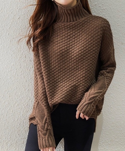 セール】ぽこぽこ編みタートルニット（ニット/セーター）｜LADY LIKE