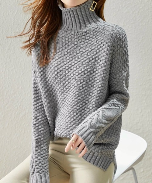 セール】ぽこぽこ編みタートルニット（ニット/セーター）｜LADY LIKE