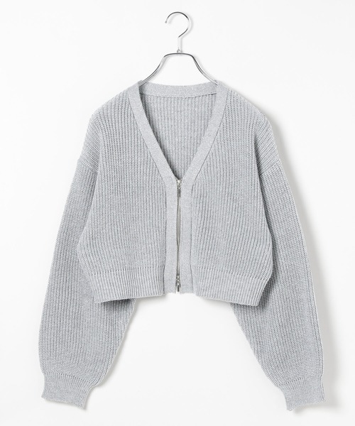 セール】ラメZIPショートカーディガン（カーディガン/ボレロ
