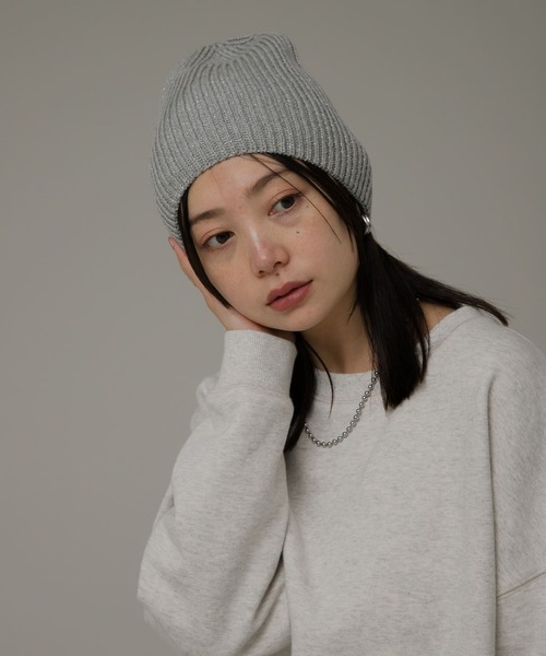 URBAN RESEARCH Sonny Label(アーバンリサーチサニーレーベル)の「ラメニットワッチ(ニットキャップ/ビーニー・レディース・ライトグレー/ネイビー/グレー・ONE)」の14枚目の写真