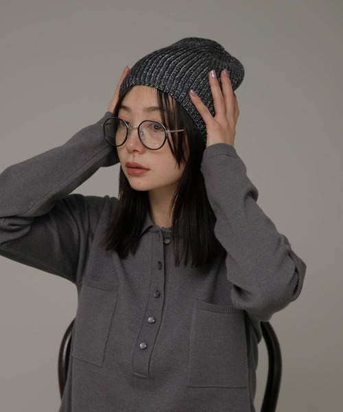 URBAN RESEARCH Sonny Label(アーバンリサーチサニーレーベル)の「ラメニットワッチ(ニットキャップ/ビーニー・レディース・ライトグレー/ネイビー/グレー・ONE)」の16枚目の写真