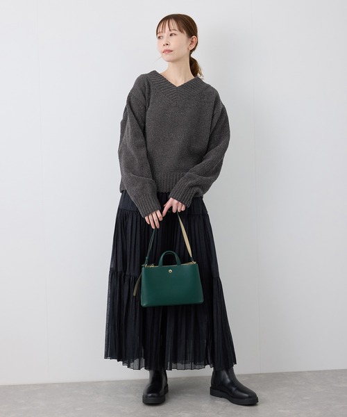 ROPE' PICNIC（ロペピクニック）の「アンジェリーナモールVネックニットプルオーバー（ニット/セーター・レディース・チャコールグレー/ブルー系その他5/キナリ・38）」の5枚目の写真