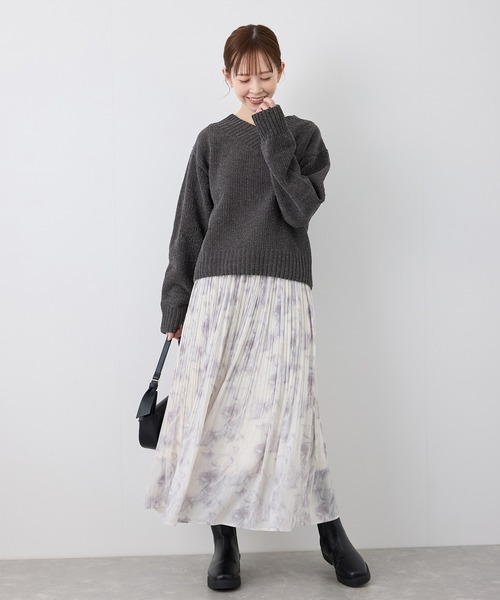 ROPE' PICNIC（ロペピクニック）の「アンジェリーナモールVネックニットプルオーバー（ニット/セーター・レディース・チャコールグレー/ブルー系その他5/キナリ・38）」の11枚目の写真