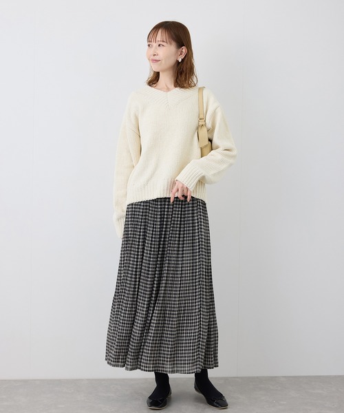 ROPE' PICNIC（ロペピクニック）の「アンジェリーナモールVネックニットプルオーバー（ニット/セーター・レディース・チャコールグレー/ブルー系その他5/キナリ・38）」の18枚目の写真