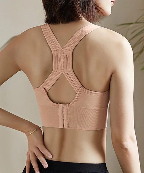 Lace Ladies（レースレディース）の「ソリッドカラー ホック付き バック クロス ハーフトップ（スポーツブラ・レディース・ブルー/グレー/ブラック/ベージュ/ミント・XL/M/L）」の20枚目の写真