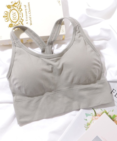 Lace Ladies（レースレディース）の「ソリッドカラー ホック付き バック クロス ハーフトップ（スポーツブラ・レディース・ブルー/グレー/ブラック/ベージュ/ミント・XL/M/L）」の18枚目の写真