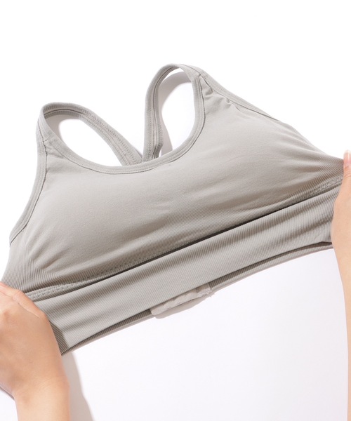 Lace Ladies（レースレディース）の「ソリッドカラー ホック付き バック クロス ハーフトップ（スポーツブラ・レディース・ブルー/グレー/ブラック/ベージュ/ミント・XL/M/L）」の13枚目の写真