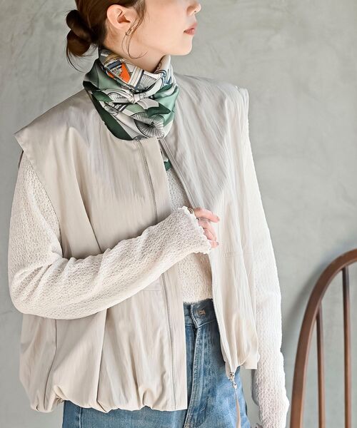 rps（アールピーエス）の「リング付きスカーフ（バンダナ/スカーフ・レディース・ブラック/ライトベージュ/サックスブルー/チャコールグレー/グレイッシュブルー/ダークグリーン/ブルー/ホワイト/ベージュ/オレンジ・フリー）」の13枚目の写真