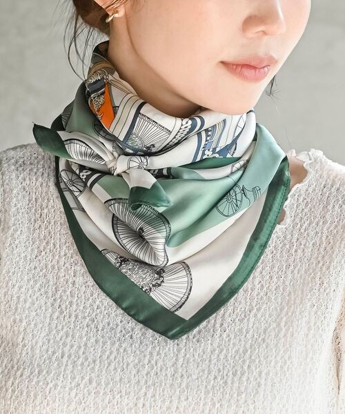 rps（アールピーエス）の「リング付きスカーフ（バンダナ/スカーフ・レディース・ブラック/ライトベージュ/サックスブルー/チャコールグレー/グレイッシュブルー/ダークグリーン/ブルー/ホワイト/ベージュ/オレンジ・フリー）」の14枚目の写真