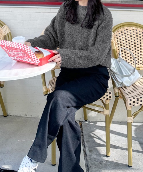 LE MORE（リモア）の「ブークレウールニット（ニット/セーター・レディース・レッド/ピンク/チャコール/アイボリー・FREE）」の7枚目の写真