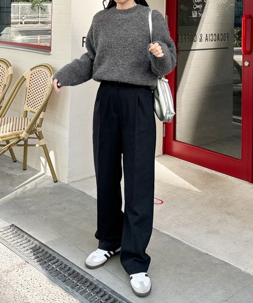 LE MORE（リモア）の「ブークレウールニット（ニット/セーター・レディース・レッド/ピンク/チャコール/アイボリー・FREE）」の9枚目の写真