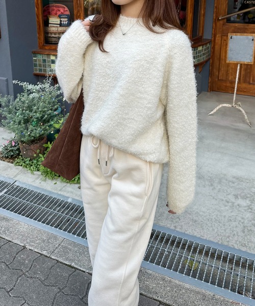 LE MORE（リモア）の「ブークレウールニット（ニット/セーター・レディース・レッド/ピンク/チャコール/アイボリー・FREE）」の13枚目の写真