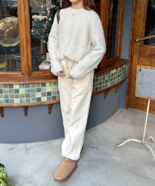 LE MORE（リモア）の「ブークレウールニット（ニット/セーター・レディース・レッド/ピンク/チャコール/アイボリー・FREE）」の14枚目の写真