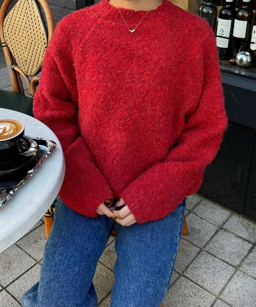 LE MORE（リモア）の「ブークレウールニット（ニット/セーター・レディース・レッド/ピンク/チャコール/アイボリー・FREE）」の22枚目の写真