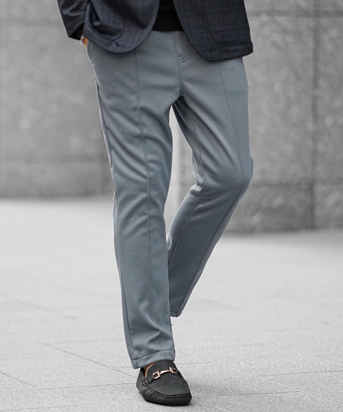 SOMEDIFF(サムディフ)の「裏起毛ポンチテーパードパンツ メンズ スラックス イージーパンツ あったかパンツ 春服 冬服(スラックス・メンズ・ブラウン/グレー/ネイビー/ブラック・M/L/XL)」の2枚目の写真