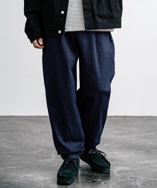 ストレッチデニム テーパード バルーンイージーパンツ コクーンパンツ