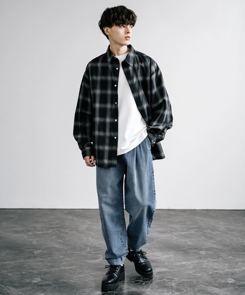 Rocky Monroe(ロッキーモンロー)の「ストレッチデニム テーパード バルーンイージーパンツ コクーンパンツ(デニムパンツ・メンズ・ノンウォッシュ/ブルー/インディゴブルー・M/L)」の19枚目の写真
