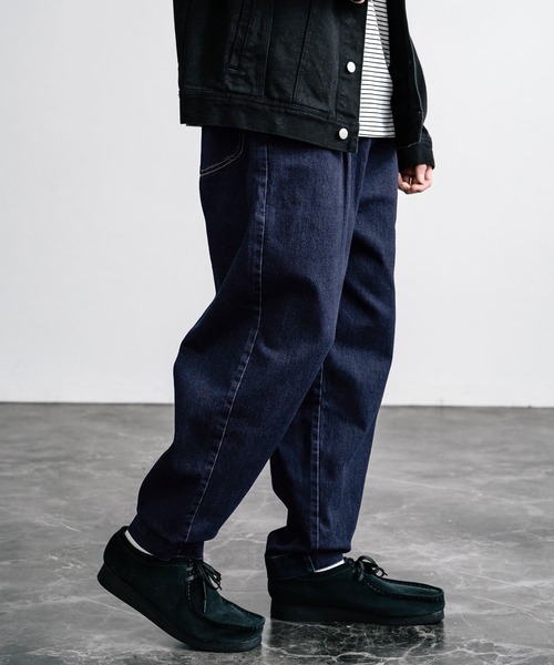Rocky Monroe(ロッキーモンロー)の「ストレッチデニム テーパード バルーンイージーパンツ コクーンパンツ(デニムパンツ・メンズ・ノンウォッシュ/ブルー/インディゴブルー・M/L)」の20枚目の写真
