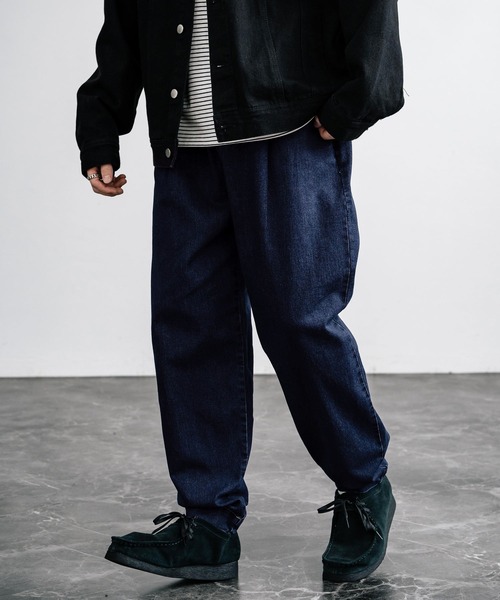 Rocky Monroe(ロッキーモンロー)の「ストレッチデニム テーパード バルーンイージーパンツ コクーンパンツ(デニムパンツ・メンズ・ノンウォッシュ/ブルー/インディゴブルー・M/L)」の22枚目の写真