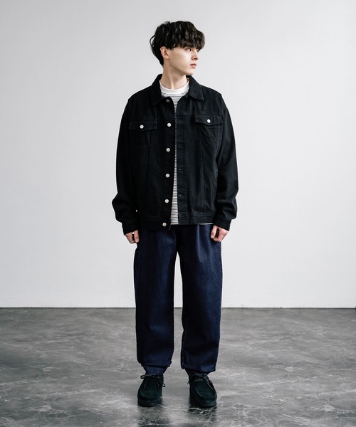 Rocky Monroe(ロッキーモンロー)の「ストレッチデニム テーパード バルーンイージーパンツ コクーンパンツ(デニムパンツ・メンズ・ノンウォッシュ/ブルー/インディゴブルー・M/L)」の4枚目の写真