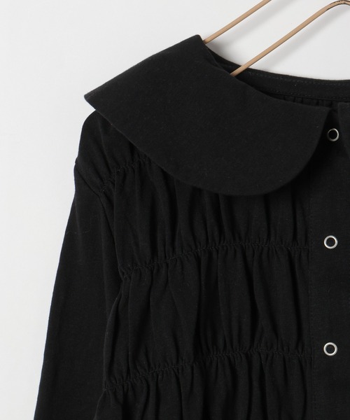 LOWRYS FARM（ローリーズファーム）の「シャーリングカットカーディガン　 292635（カーディガン/ボレロ・キッズ・ブラック/オフホワイト/レッド・110cm/120cm/130cm/140cm/150cm）」の5枚目の写真