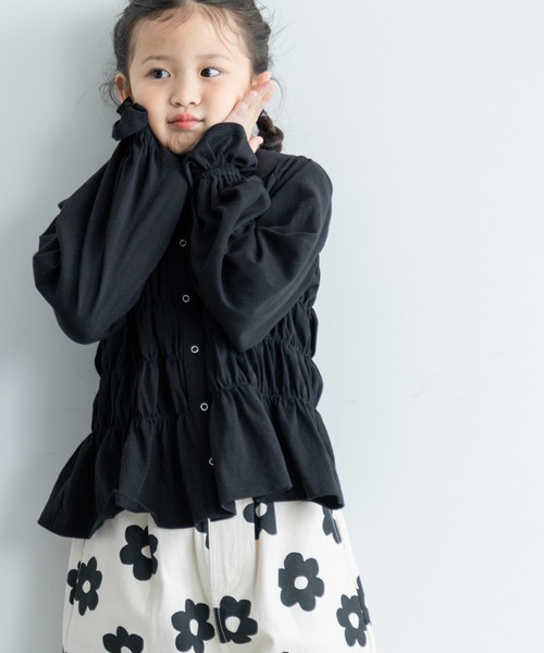 LOWRYS FARM（ローリーズファーム）の「シャーリングカットカーディガン　 292635（カーディガン/ボレロ・キッズ・ブラック/オフホワイト/レッド・110cm/120cm/130cm/140cm/150cm）」の13枚目の写真