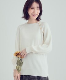 DRESKIP | 【S-LL/洗える】きらっとラメが華やか 肩金ボタンニット(ニット/セーター)