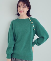 DRESKIP | 【S-LL/洗える】きらっとラメが華やか 肩金ボタンニット(ニット/セーター)