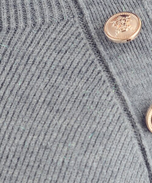 DRESKIP（ドレスキップ）の「【S-LL/洗える】きらっとラメが華やか 肩金ボタンニット（ニット/セーター・レディース・ネイビー/グリーン/オフホワイト/グレー・01/02/03/04）」の12枚目の写真