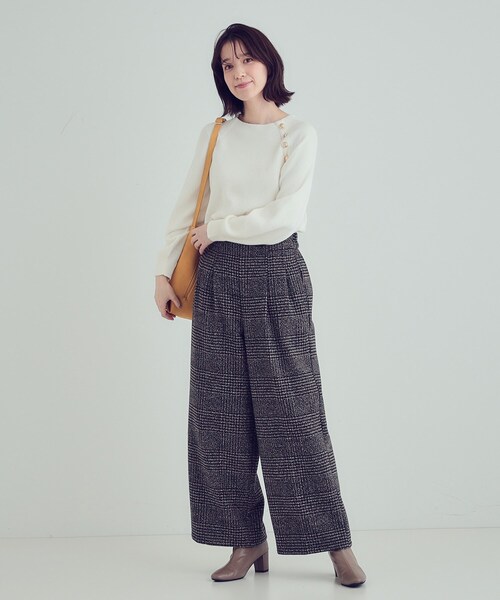 DRESKIP（ドレスキップ）の「【S-LL/洗える】きらっとラメが華やか 肩金ボタンニット（ニット/セーター・レディース・ネイビー/グリーン/オフホワイト/グレー・01/02/03/04）」の19枚目の写真