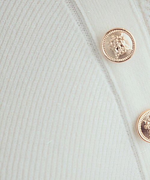 DRESKIP（ドレスキップ）の「【S-LL/洗える】きらっとラメが華やか 肩金ボタンニット（ニット/セーター・レディース・ネイビー/グリーン/オフホワイト/グレー・01/02/03/04）」の20枚目の写真