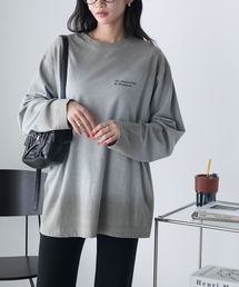 forksy.（フォルクシー）の「【forksy.】スプレー加工ロゴ刺繍オーバーサイズロンT（Tシャツ/カットソー・レディース）」
