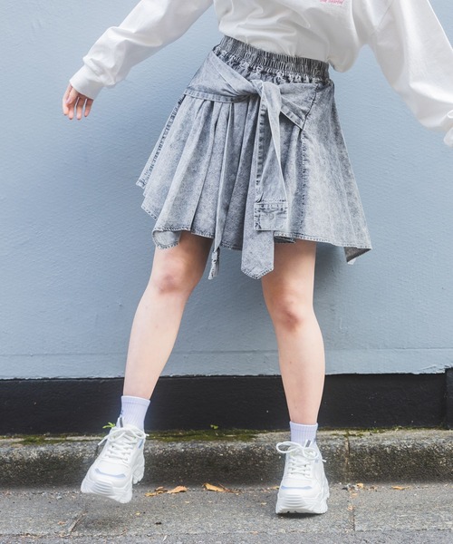 デニムラップフウヘムスカート（デニムスカート）｜repipi armario（レピピ アルマリオ）