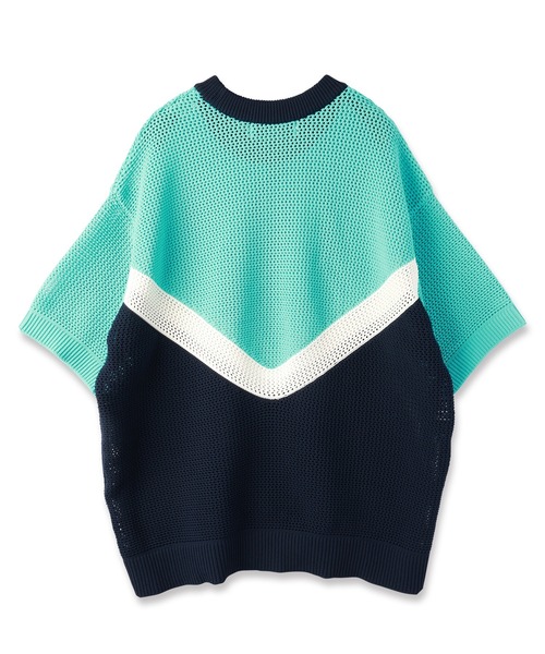 CULLNI(クルニ)の「Bi Color Mesh Knit Short Sleeve Pullover(ニット/セーター・メンズ・キャメル/バーガンディー/ブラック×グレー/ミント/ネイビー/ブラック・0/1/2)」の13枚目の写真
