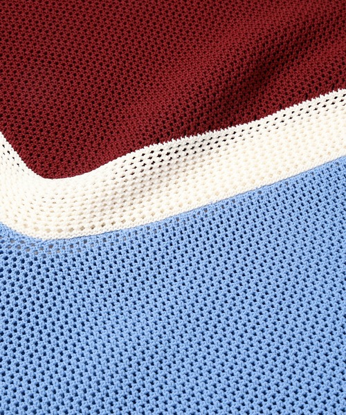 CULLNI(クルニ)の「Bi Color Mesh Knit Short Sleeve Pullover(ニット/セーター・メンズ・キャメル/バーガンディー/ブラック×グレー/ミント/ネイビー/ブラック・0/1/2)」の18枚目の写真