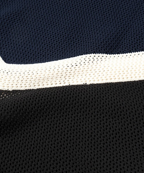 CULLNI(クルニ)の「Bi Color Mesh Knit Short Sleeve Pullover(ニット/セーター・メンズ・キャメル/バーガンディー/ブラック×グレー/ミント/ネイビー/ブラック・0/1/2)」の21枚目の写真