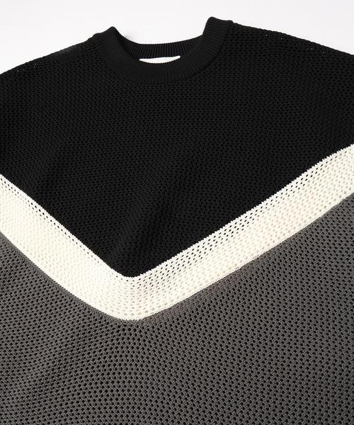 CULLNI ニット CULLNI セーター ニット Bi Color Mesh Knit Short Sleeve