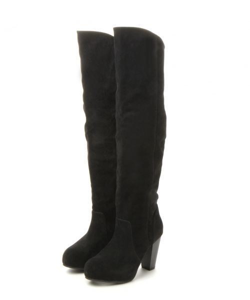 Heather（ヘザー）の「フェイクスエードニーハイブーツ　705077（ブーツ・レディース・ブラウン/ブラック・SMALL/MEDIUM/LARGE）」の2枚目の写真