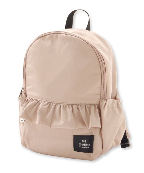 BeBe(ベベ)の「タフタフリルリュック(M~L)(バックパック/リュック・キッズ・パープル/ベージュ・M/L)」の4枚目の写真