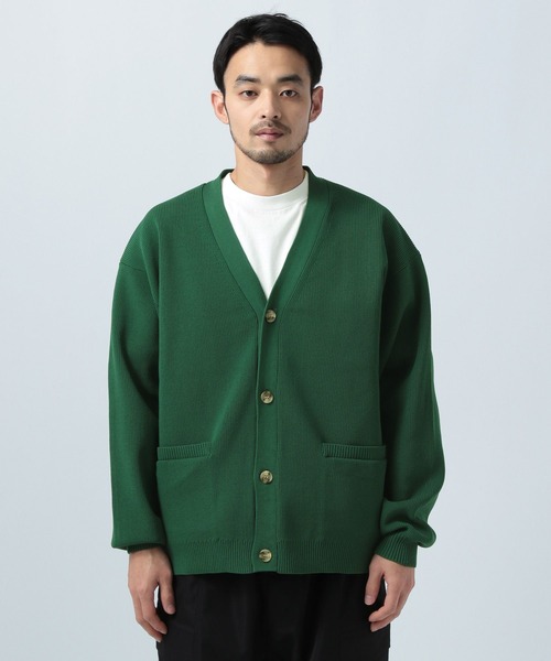 20212　sporutinoGOLF メンズ　カーディガン　緑Ｘ紺　サイズＭ BAYFLOW（ベイフロー）の「スポンディッシュニットカーディガン