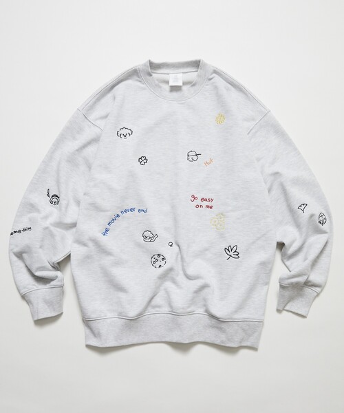FREAK'S STORE(フリークスストア)の「tombonia/トムボニア 別注 総柄 ムック クルーネック スウェット(スウェット・メンズ・チャコールグレー/アッシュグレー/ブルー・SMALL/MEDIUM/LARGE)」の11枚目の写真