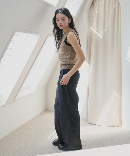 haek(ハク)の「melange american sleeve knit tank top/メランジアメスリニットタンク(タンクトップ・レディース・グレー/ブラウン・FREE)」の5枚目の写真