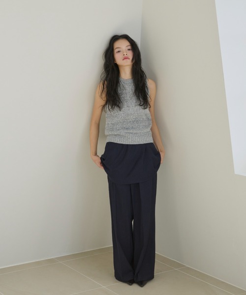haek(ハク)の「melange american sleeve knit tank top/メランジアメスリニットタンク(タンクトップ・レディース・グレー/ブラウン・FREE)」の10枚目の写真