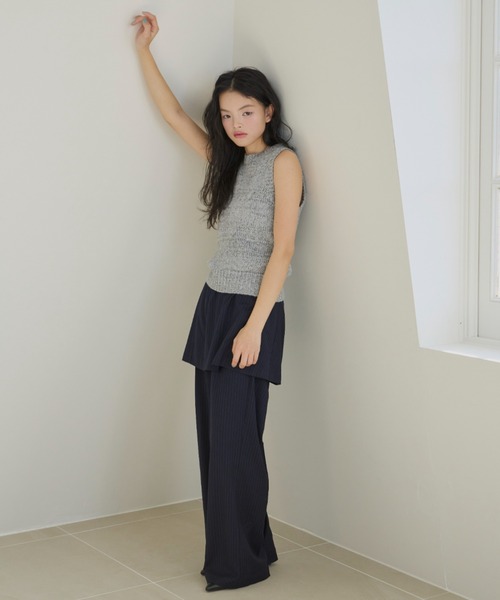 セール】melange american sleeve knit tank top/メランジアメ