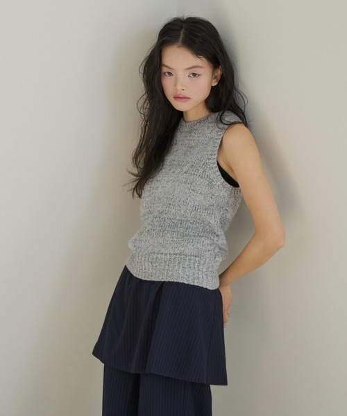 haek(ハク)の「melange american sleeve knit tank top/メランジアメスリニットタンク(タンクトップ・レディース・グレー/ブラウン・FREE)」の16枚目の写真